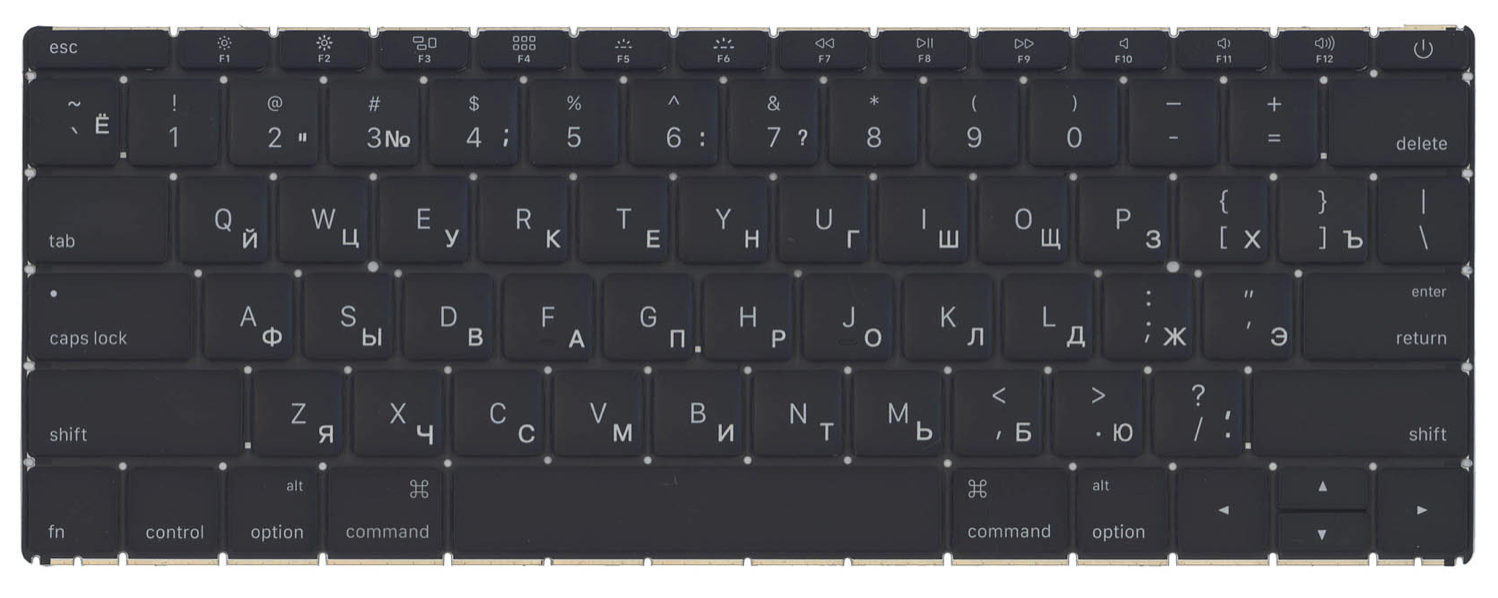 Клавиатура Apple MacBook 12" 2017 A1534 (MNYF2LL/A) плоский Enter, OEM