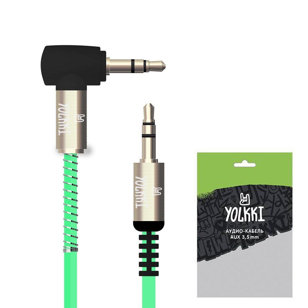 Кабель AUX YOLKKI Harp pack зеленый (1м)