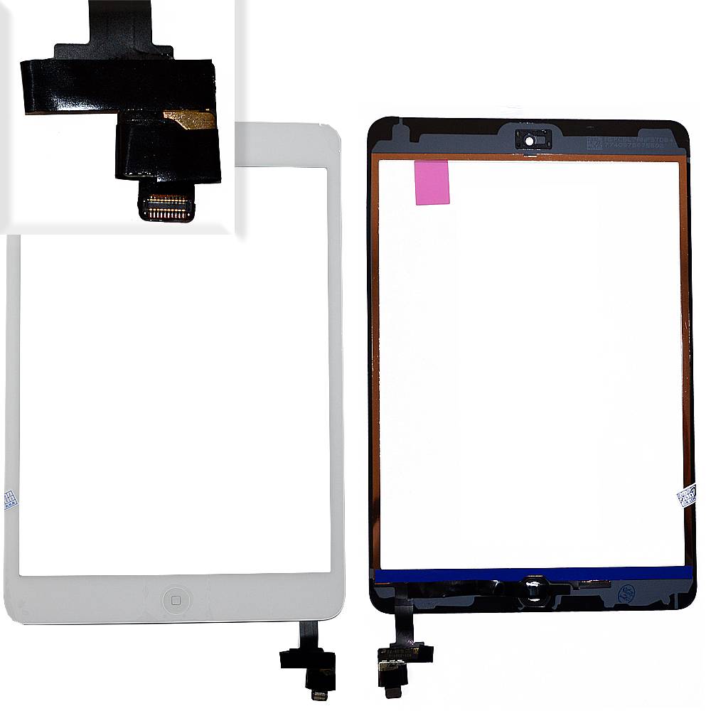 Тачскрин (Сенсор дисплея) iPad mini/mini 2 (с разъемом) + кнопка HOME белый orig Factory