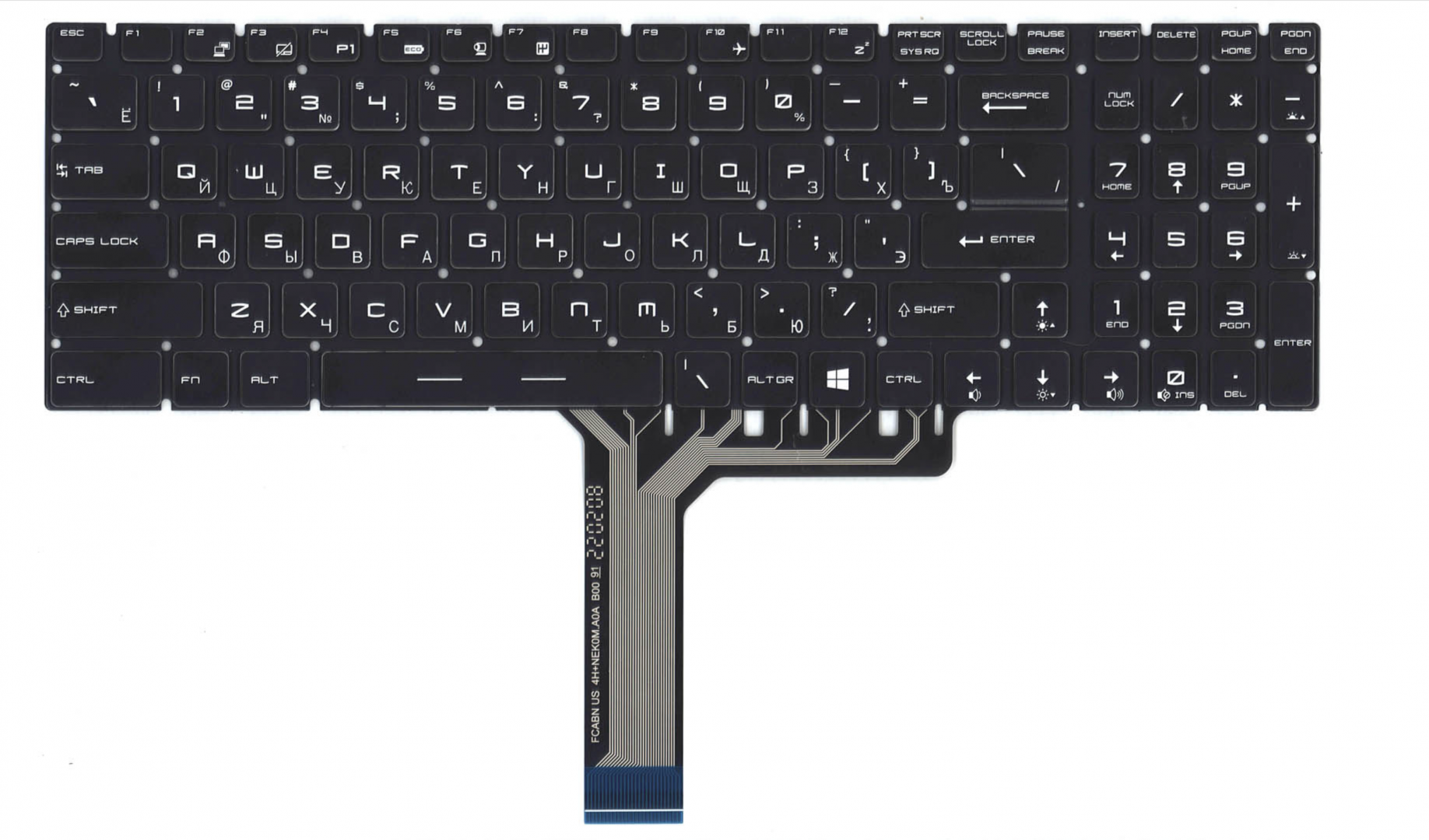 Клавиатура MSI GX63VR с цветной подсветкой, OEM