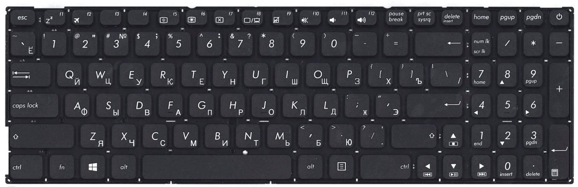 Клавиатура ASUS X541NA-DM528T чёрная, OEM