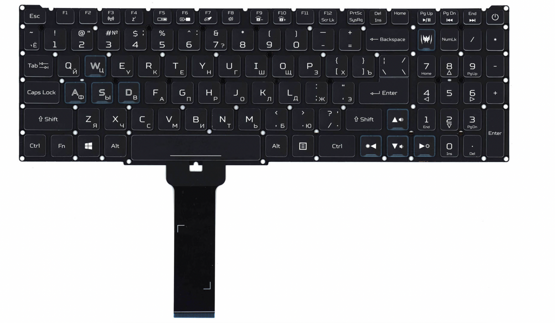 Клавиатура Acer Predator Helios 300 PH317-53-7777 с подсветкой, OEM