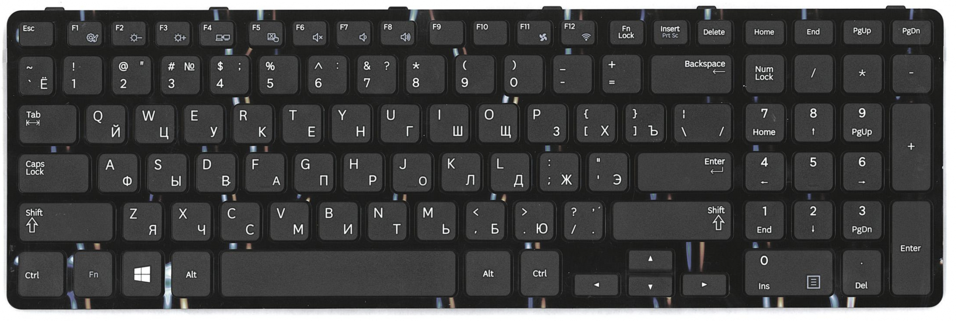 Клавиатура Samsung NP350E5C с рамкой, OEM