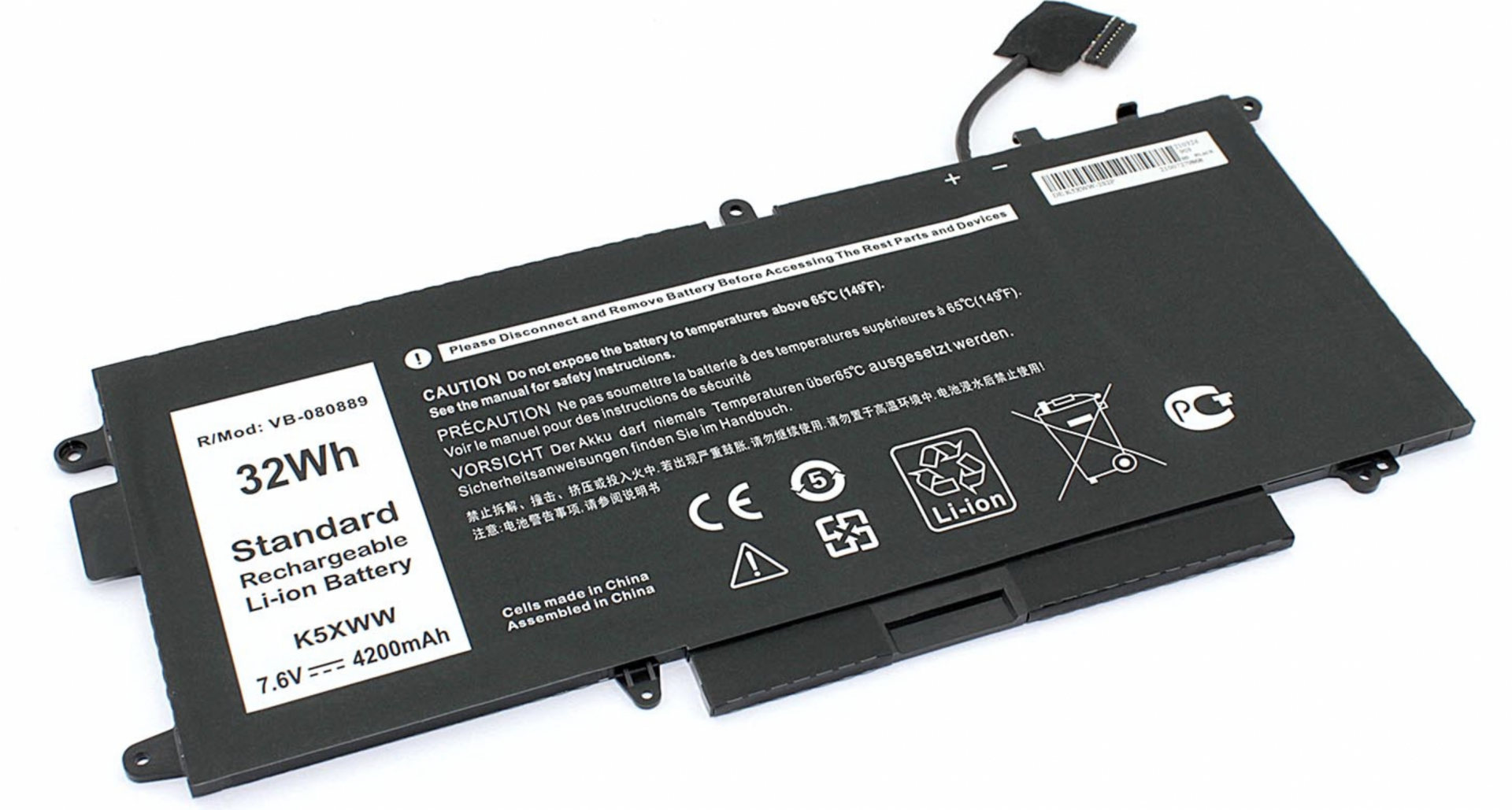 Аккумулятор Dell Latitude 7390 2-in-1 7.6V, 4200mAh, OEM