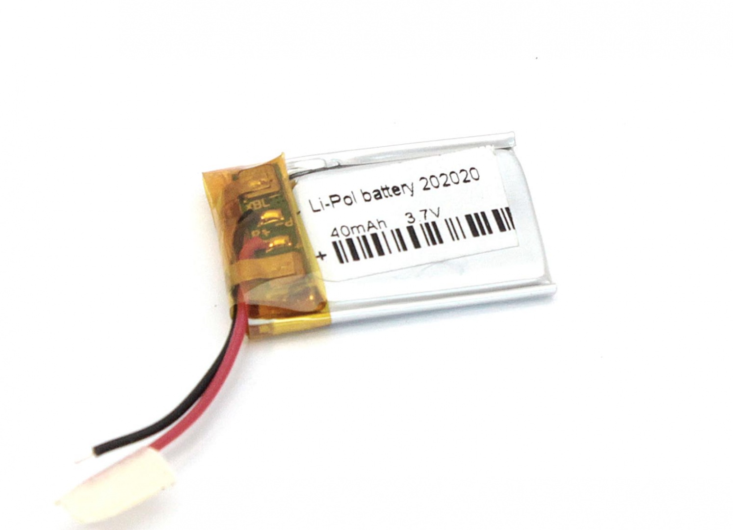 Аккумулятор Li-Pol (батарея) 2*20*20мм 2pin 3.7V/40mAh