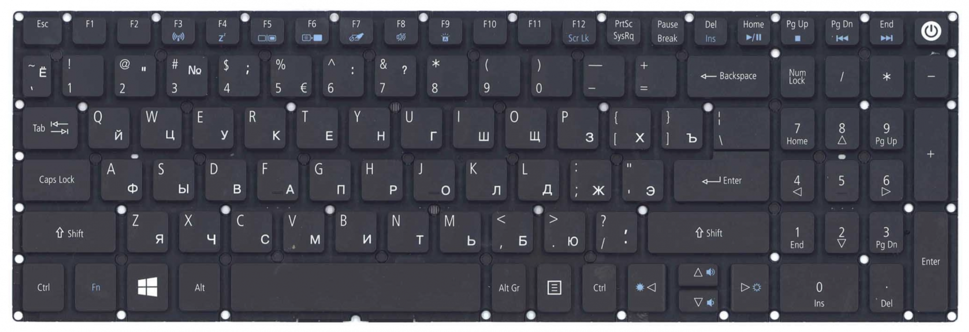 Клавиатура Acer Aspire 3 A315-51 с подсветкой, OEM