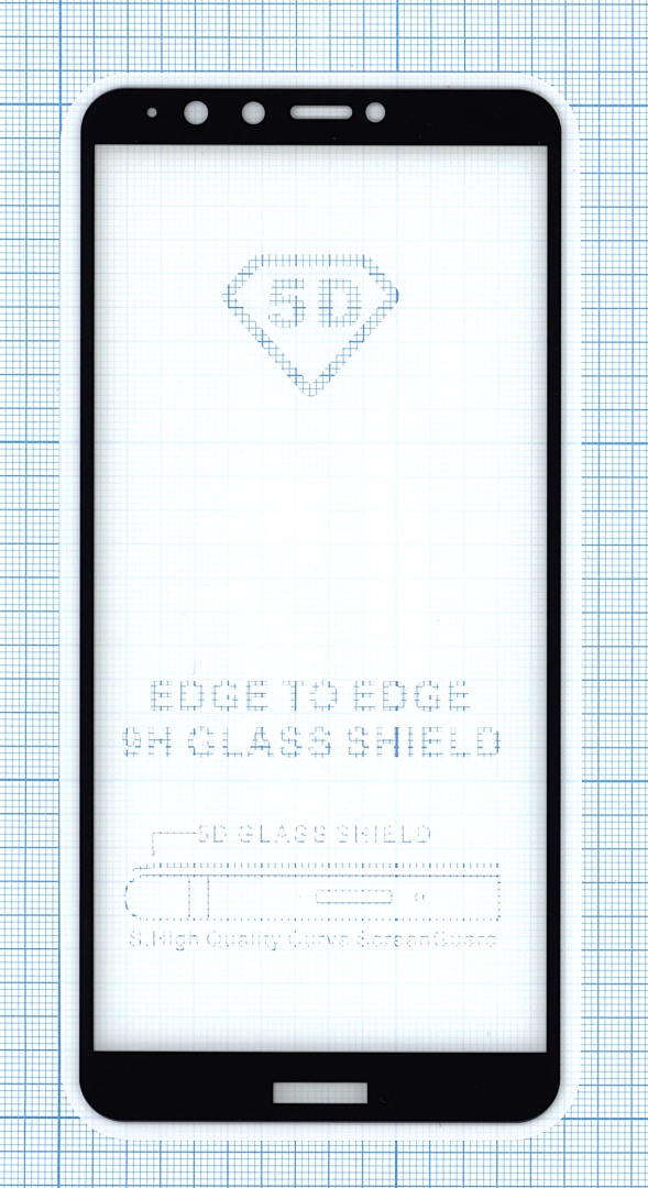 Защитное стекло "Полное покрытие" для Huawei Y9 (2018)/Huawei Enjoy 8 plus черное