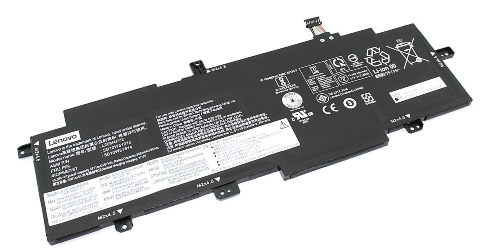 Аккумулятор Dell Precision 5750 TJ9YX 11.4V, 8071mAh, OEM