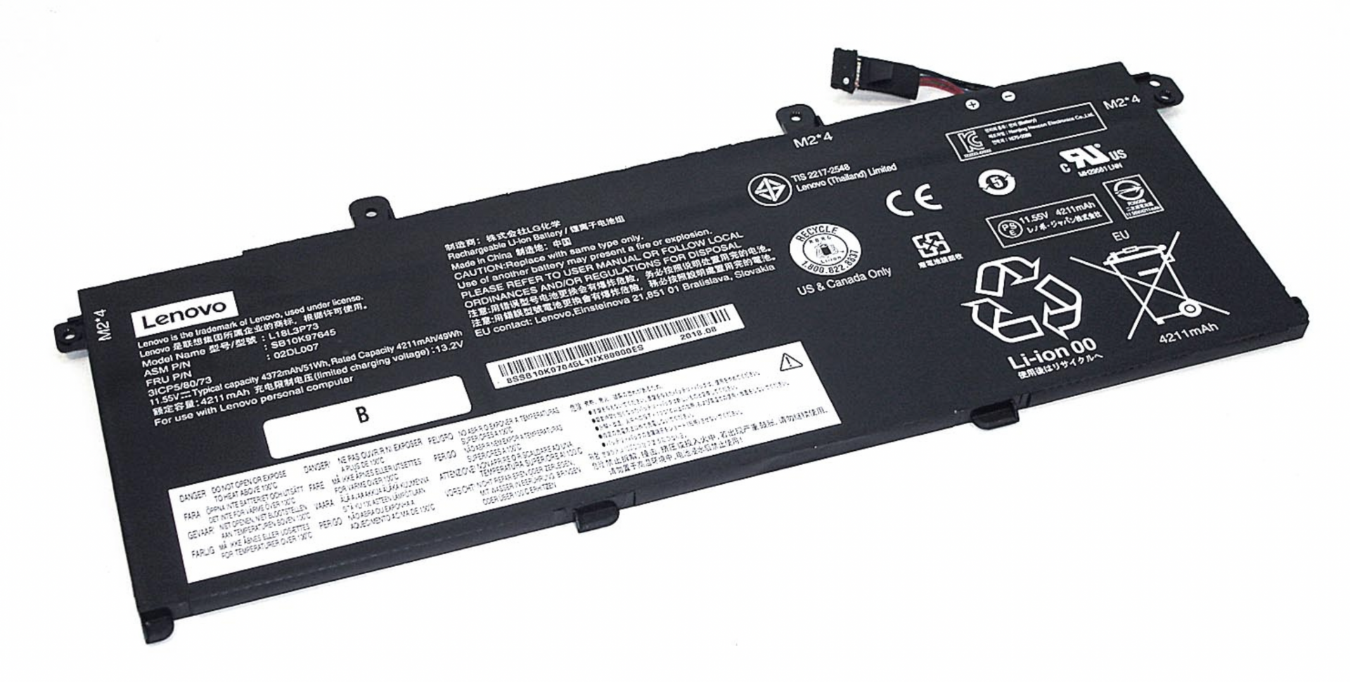 Аккумулятор Lenovo ThinkPad T490 20N2001DCD 11.55V, 4372mAh, Original