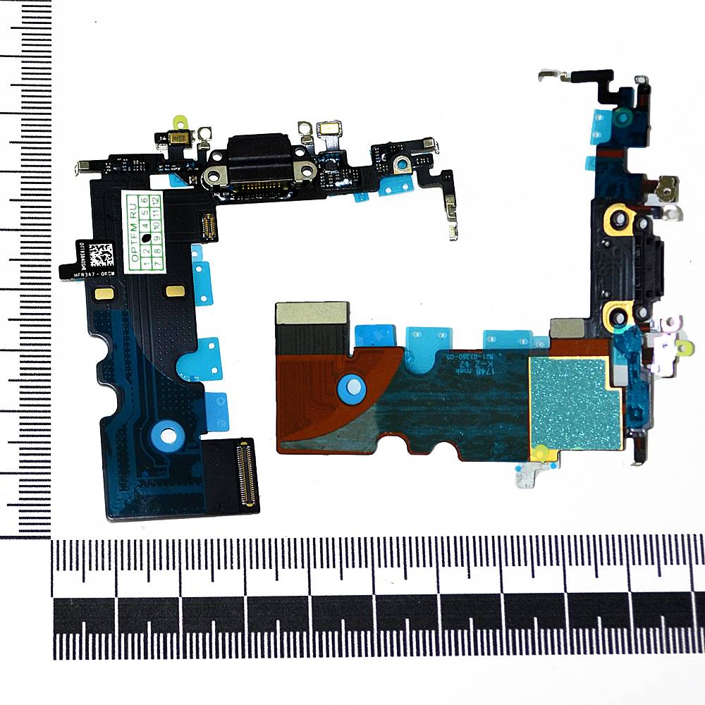 Шлейф iPhone 8 + разъем зарядки черный