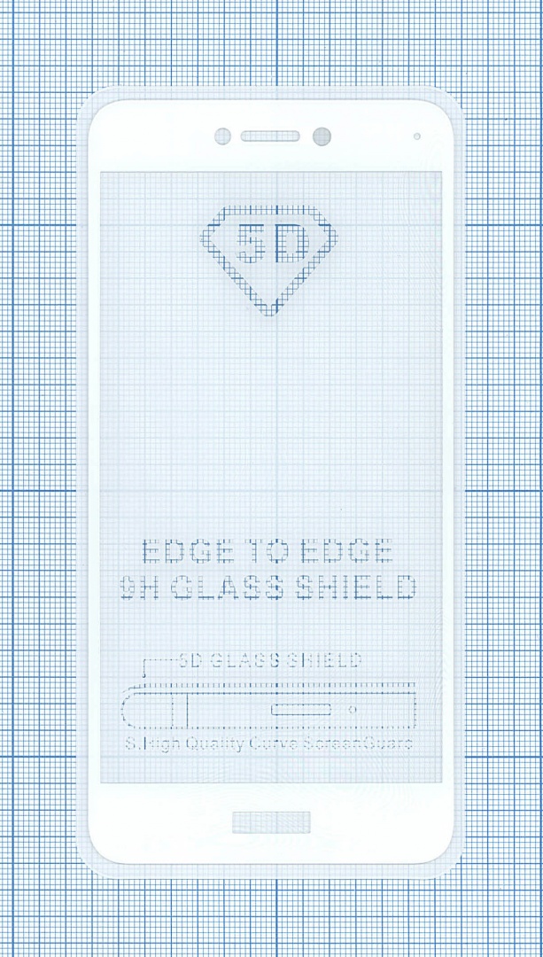 Защитное стекло "Полное покрытие" для Huawei P8 Lite (2017)/  Honor 8 lite белое