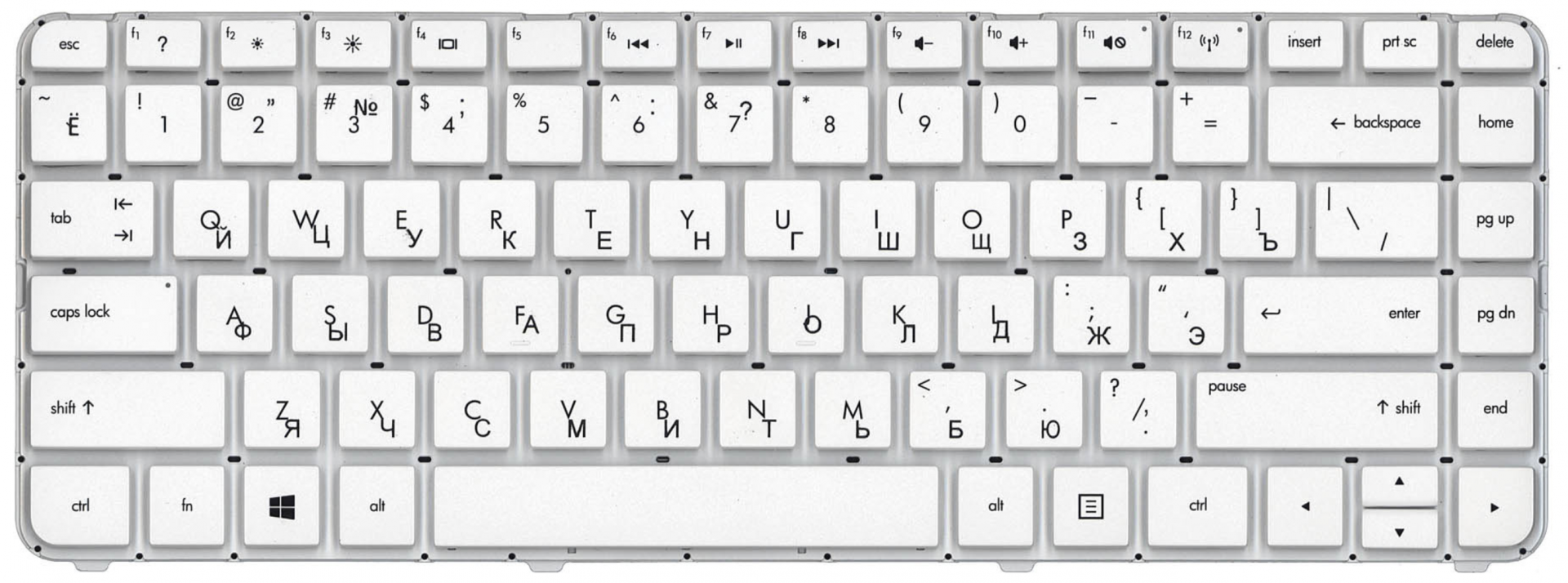 Клавиатура HP Pavilion G4-2000 белая, без рамки, OEM