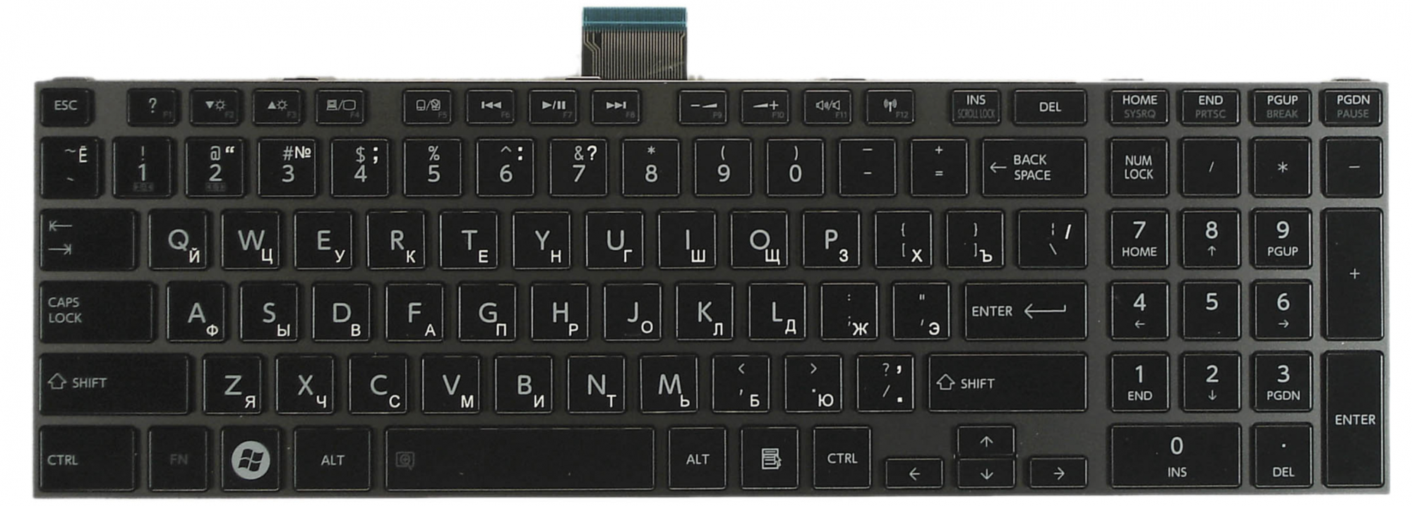 Клавиатура Toshiba Satellite C850 с черной рамкой, OEM