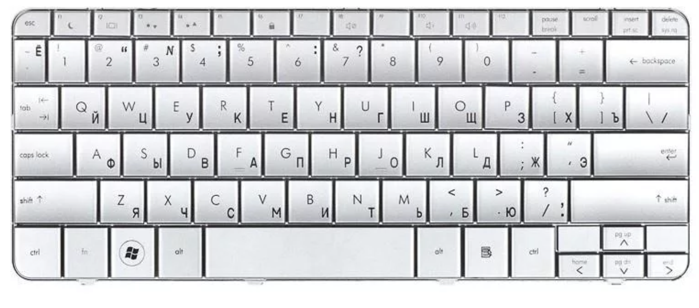 Клавиатура HP Pavilion DM1-1000 серебристая, OEM