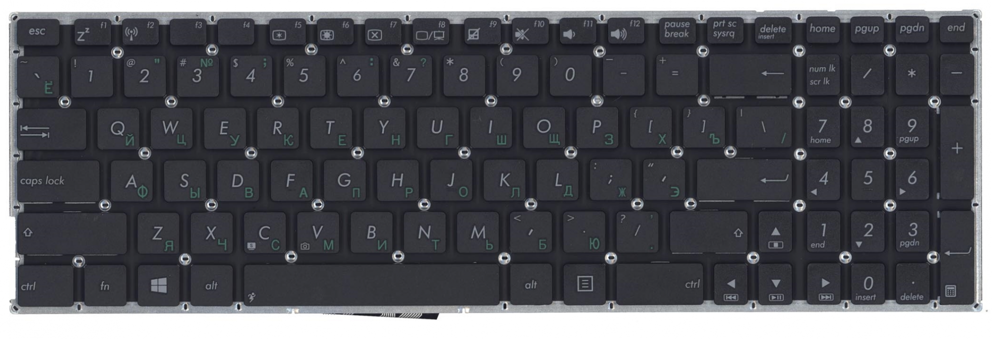 Клавиатура ASUS X756UQ-TY232T горизонтальный Enter, OEM