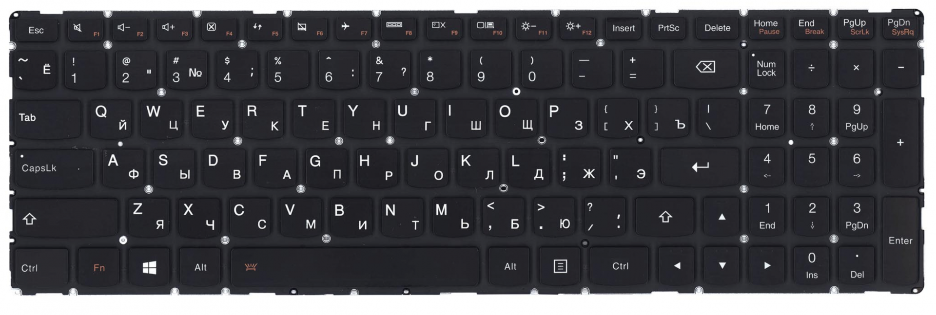 Клавиатура Lenovo Yoga 500-15ISK с подсветкой, OEM