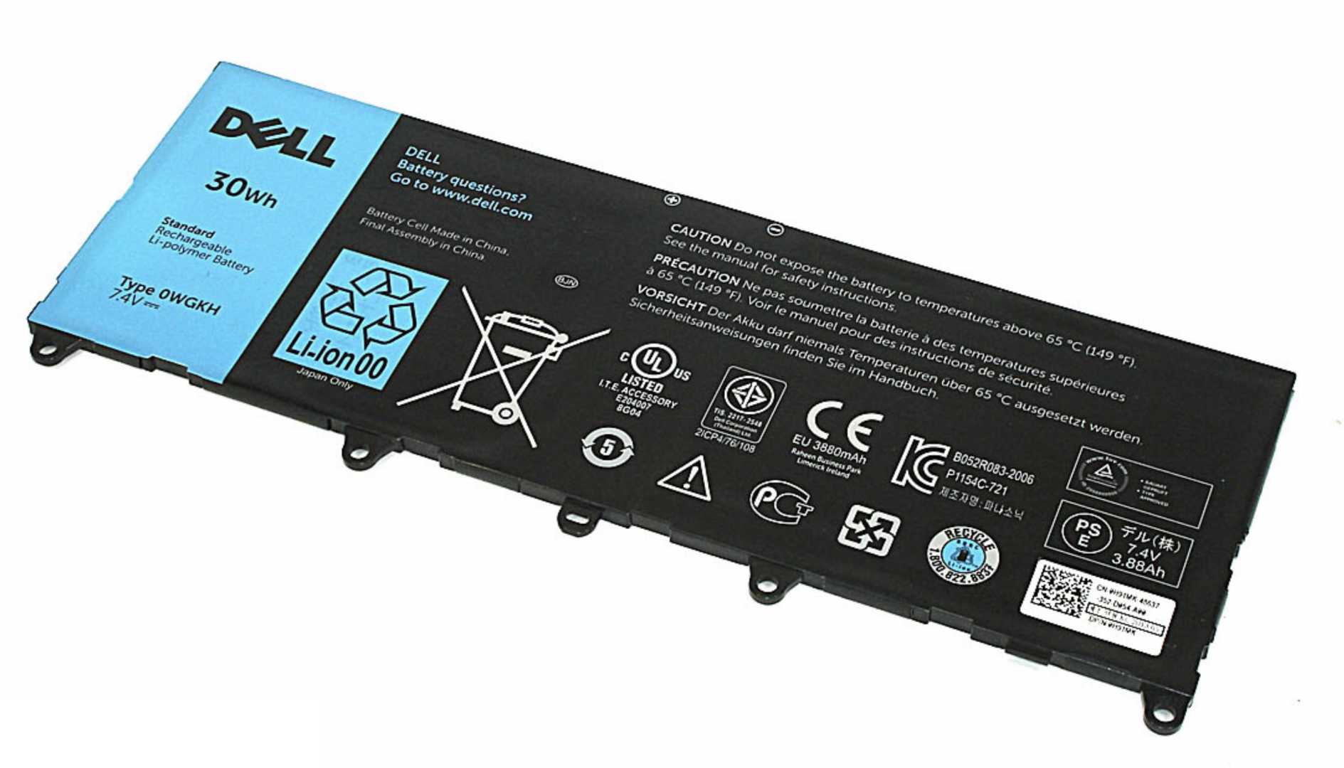 Аккумулятор Dell Latitude 10-ST2 7.4V, 30Wh, Original