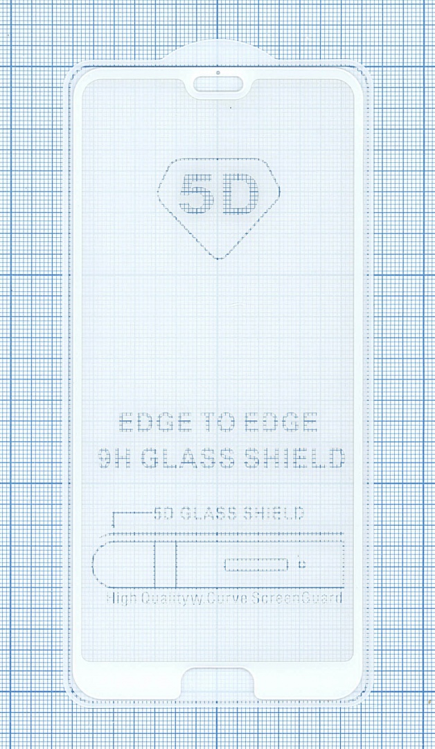 Защитное стекло "Полное покрытие" для Huawei P20 Pro белое