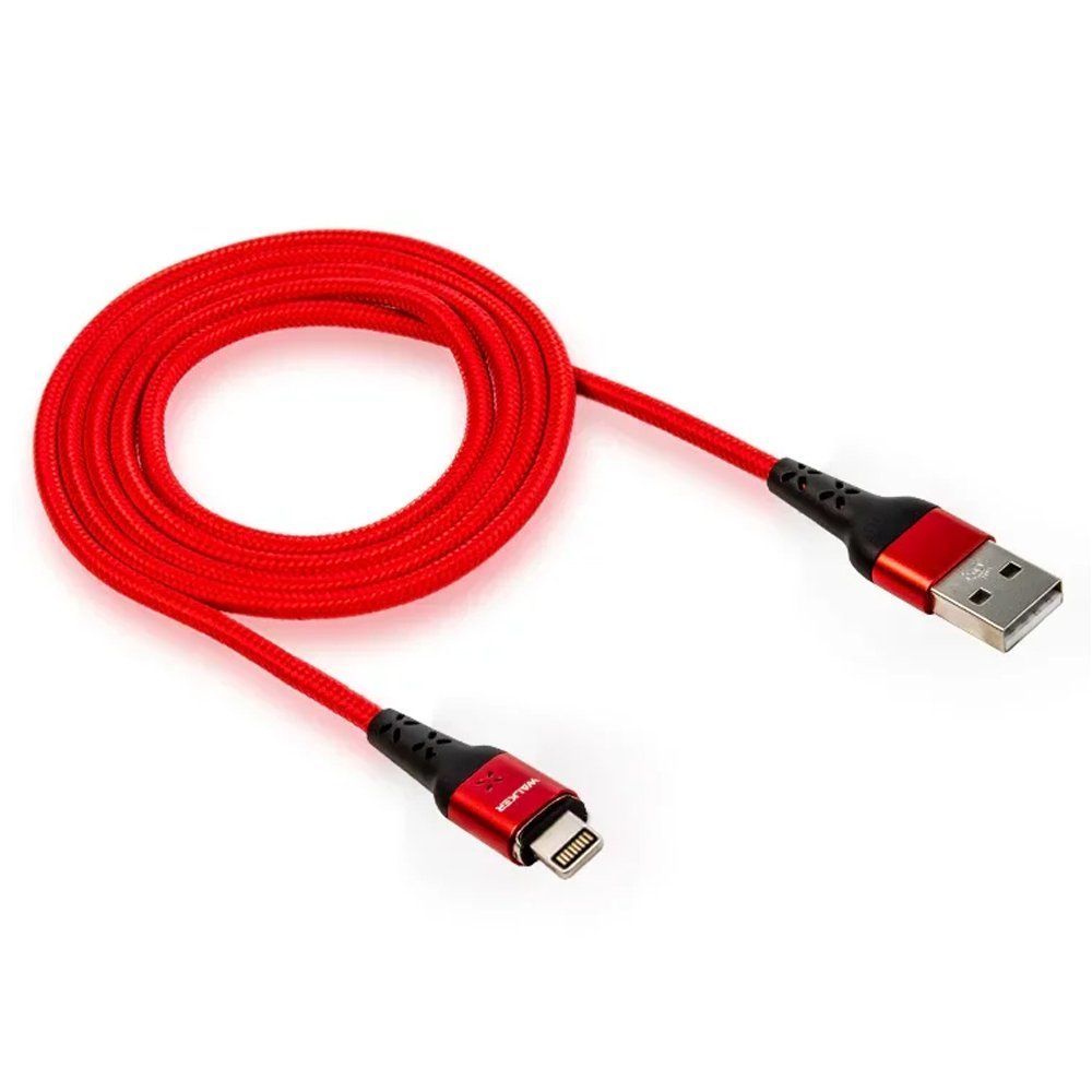 Кабель USB - Lightning 8-pin WALKER C970 (магнитный) красный (1м)