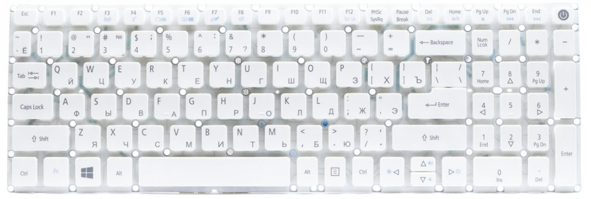 Клавиатура Acer Aspire F5-521 белая, OEM