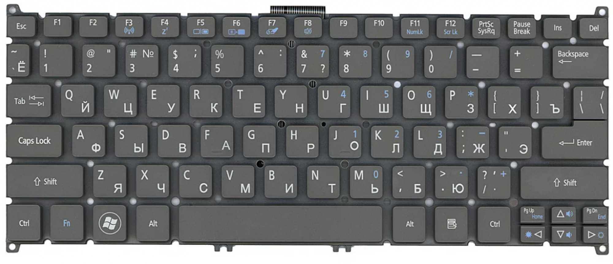 Клавиатура Acer Aspire S3-331 серая, OEM