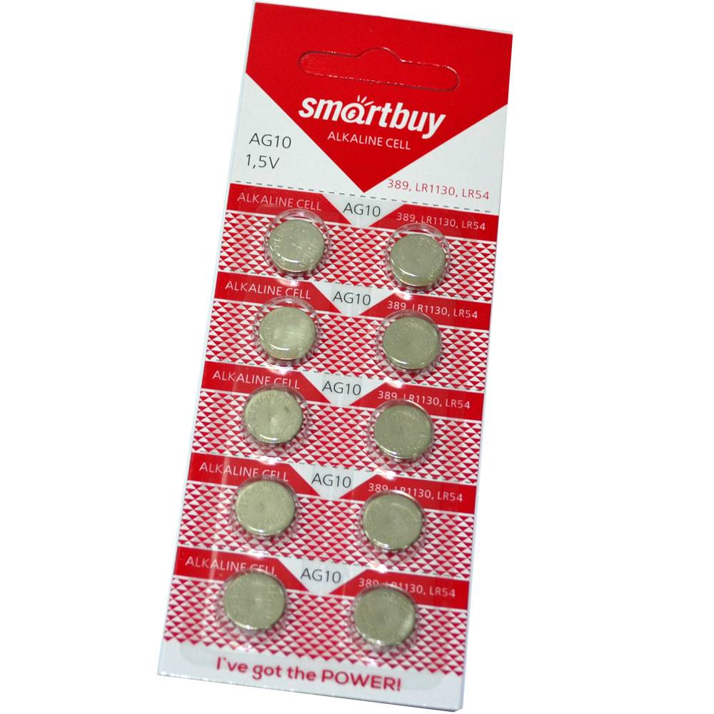 Батарейка часовая SmartBuy AG10/LR1130/LR54 (блистер/10шт)