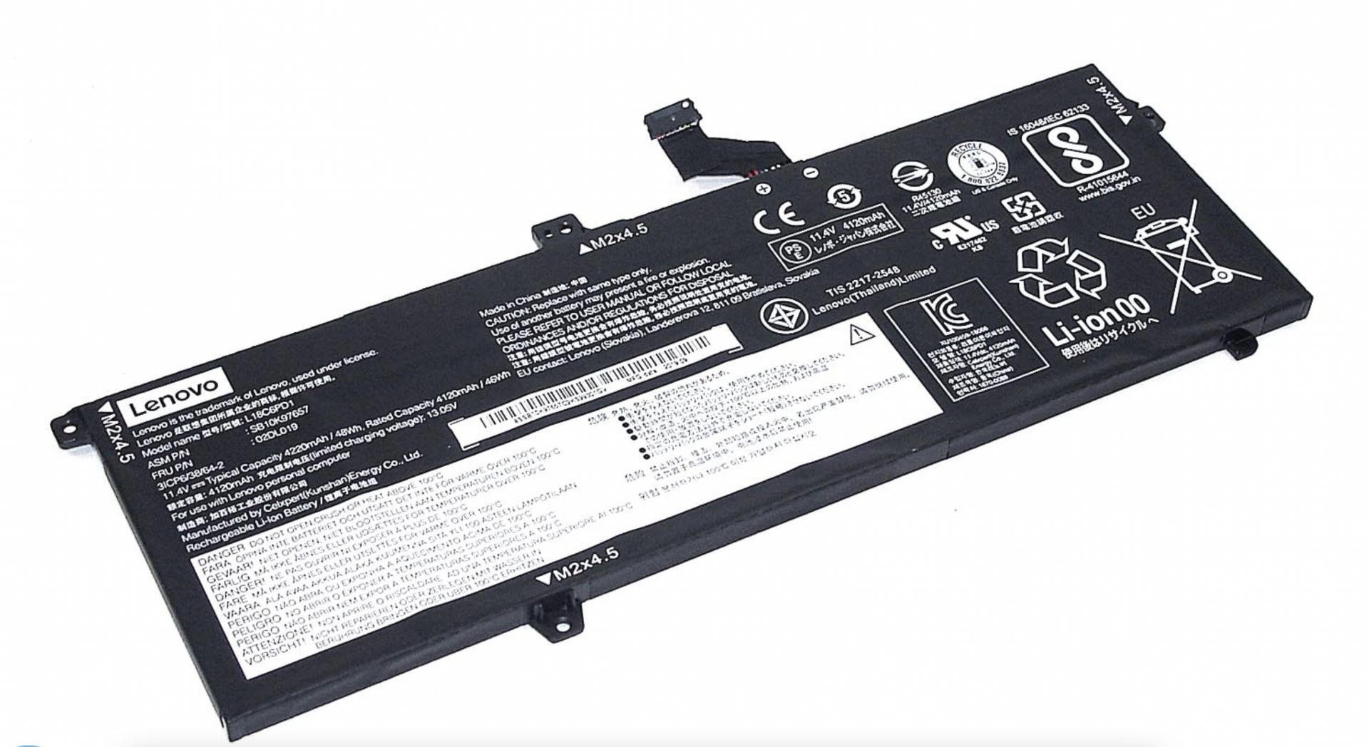 Аккумулятор Lenovo ThinkPad X390 20Q0A001CD 11.4V, 4220mAh, Original