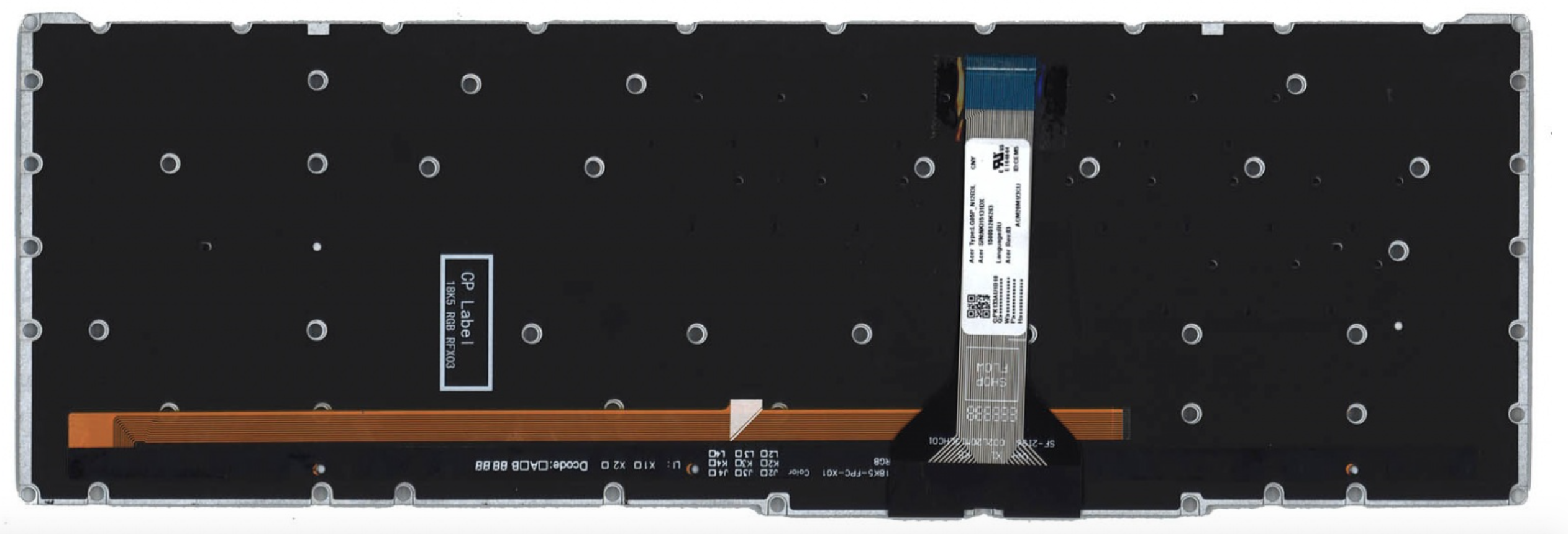 Клавиатура Acer Predator Helios 300 PH317-53 с белой подсветкой, OEM