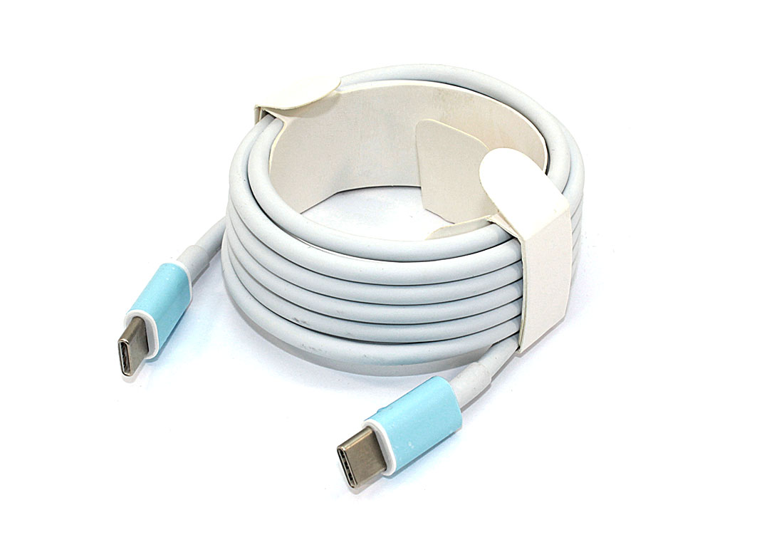 Кабель для зарядки Type C - Type C 2m. 25/45/60/90Вт белый