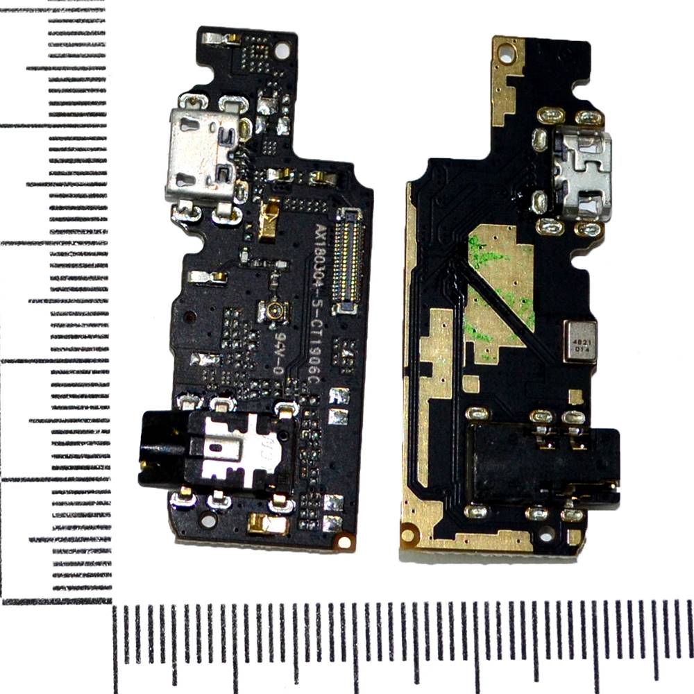 Шлейф (плата) Xiaomi Redmi Note 5/Note 5 Pro + системный разъем + микрофон