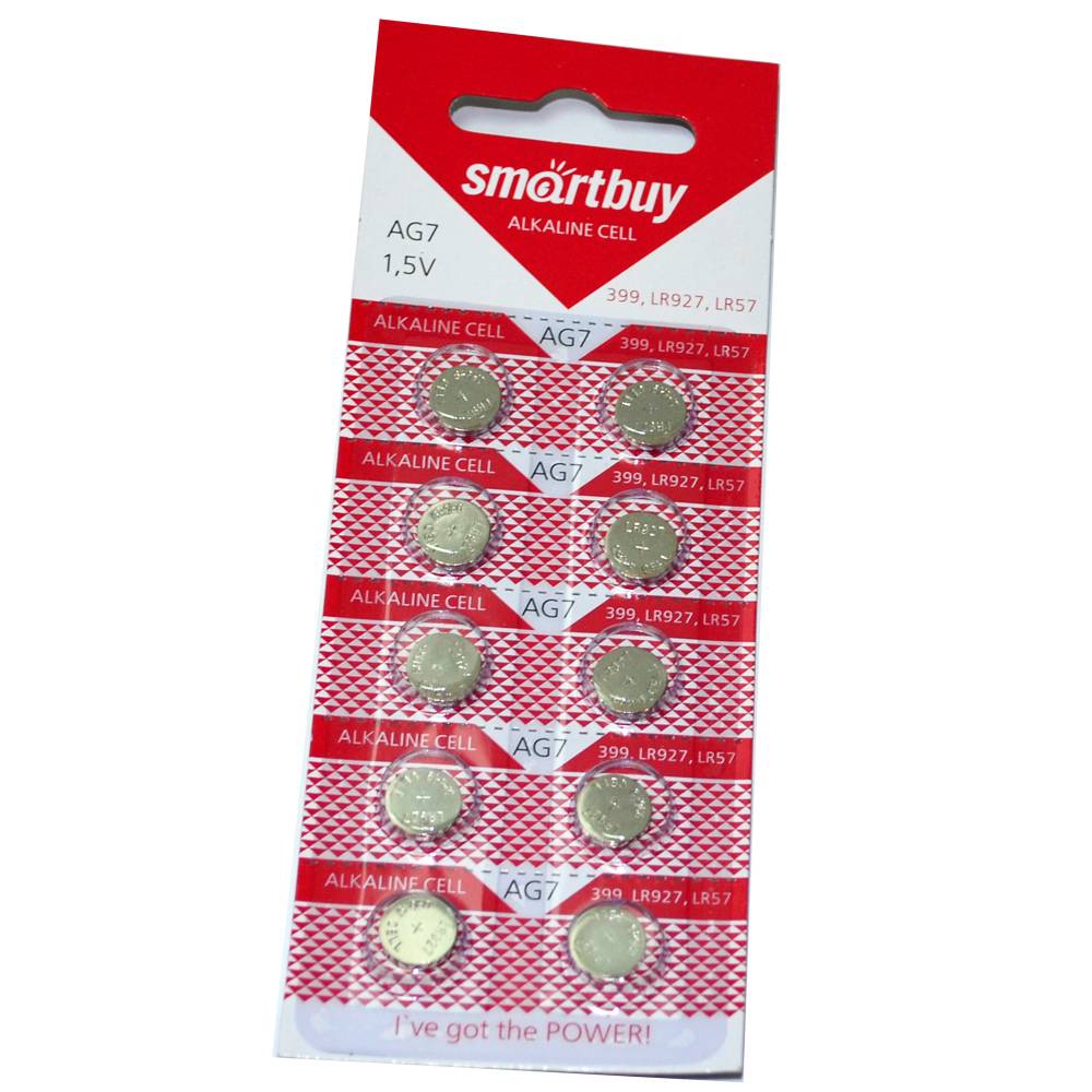 Батарейка часовая SmartBuy AG7/LR927/LR57 (блистер/10шт)