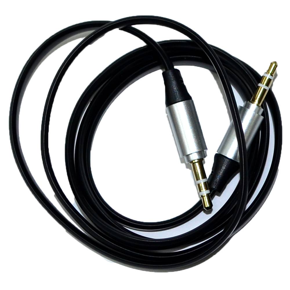 Кабель AUX плоский черный (1м)