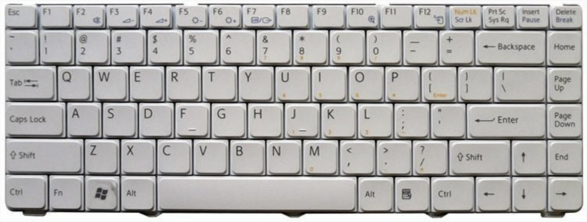 Клавиатура Sony VAIO VGN-NR21Z белая, OEM