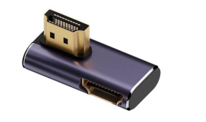 Переходник HDMI угловой  папа-мама вправо-вниз