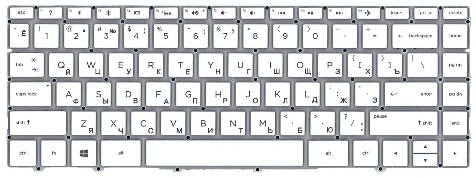 Клавиатура HP Spectre 13-af белая, с подсветкой, OEM