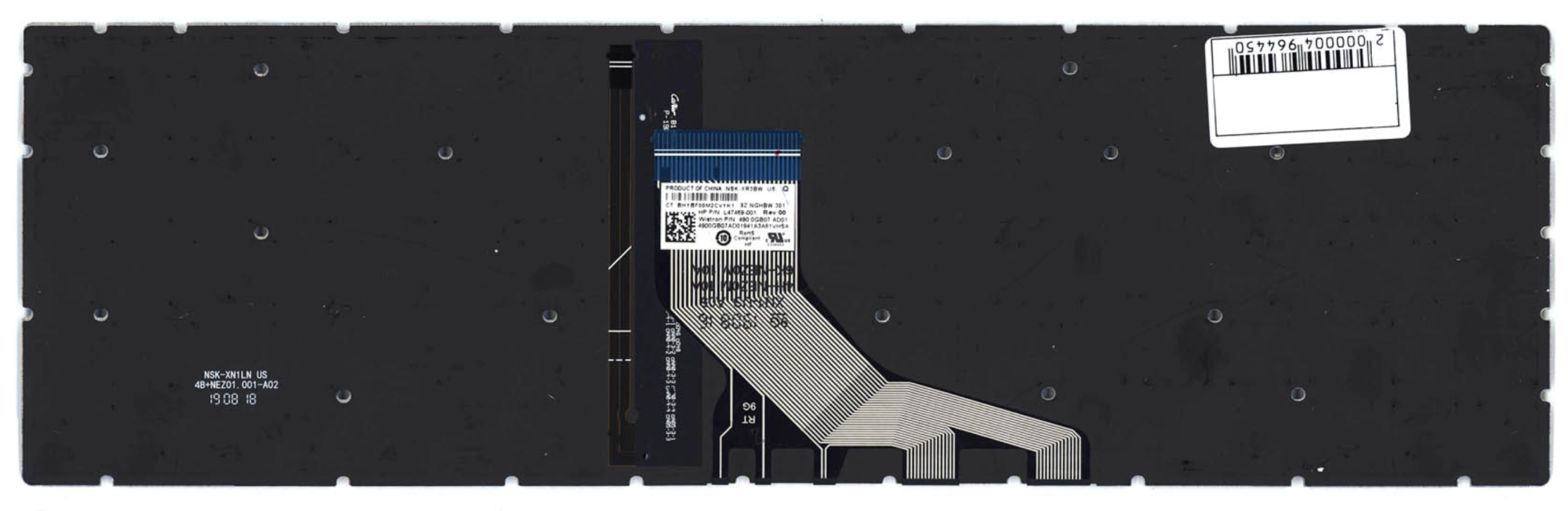 Клавиатура HP 15-dw серебристая с подсветкой, OEM