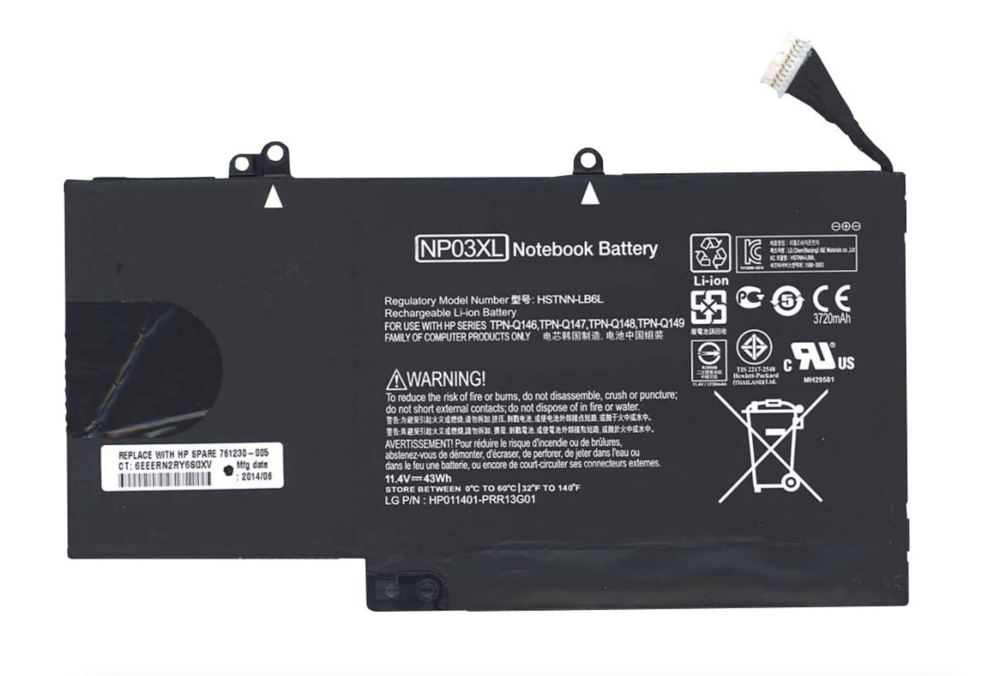 Аккумулятор HP Envy x360 11.4V, 43Wh, Original